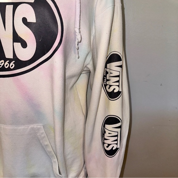 Dreamsicle Vans Pastel Tie Dye Hooded Sweatshirt Womens Size Medium - Picture 8 of 11